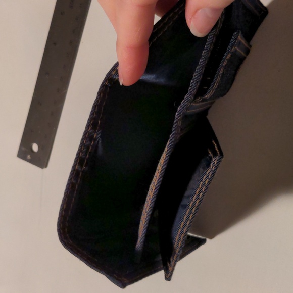 1970 Vintage LeVI'S Denim Trifold Unisex Wallet Dark Blue EUC - Picture 13 of 14